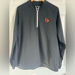 Size large adidas golf 1/4 black pull over with cardinal logo